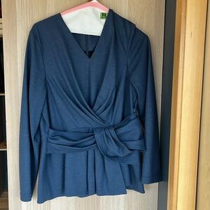 The Fold (Fold London) Blue Wool Blouse - 12 (UK 16)